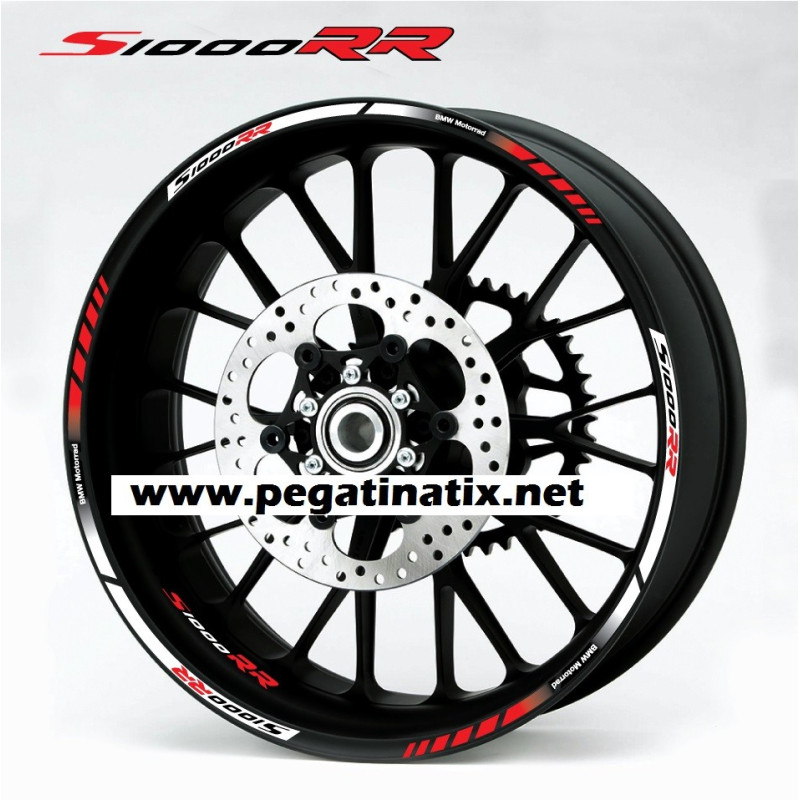 BMW S1000RR wheel decals rim stickers stripes 12 pcs. Laminated HP4