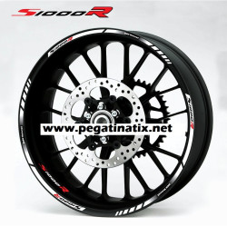 BMW S1000R wheel decals rim stripes 12 pcs. stickers Laminated S1000 R White