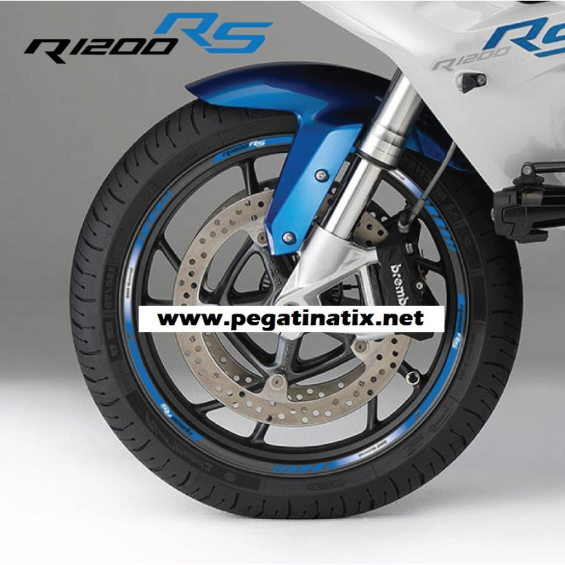 BMW R1200RS wheel decals rim stickers stripes 12+4 pcs. R1200 RS Blue