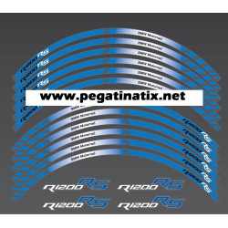 BMW R1200RS wheel decals rim stickers stripes 12+4 pcs. R1200 RS Blue