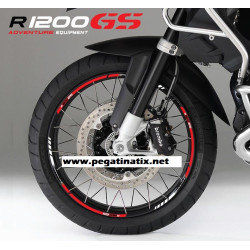 BMW R1200GS Adventure wheel decals stickers rim stripes r1200 GS 19'' 17'' Red