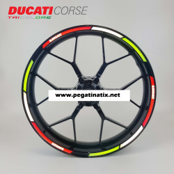 Ducati Corse Tricolore Reflective wheel stickers decals rim stripes Panigale Monster
