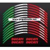 DUCATI CORSE Tricolore wheel stickers decals rim stripes 12 pcs. Laminated