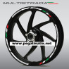 Ducati Multistrada wheel decals stickers rim stripes 1200s Laminated White