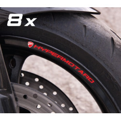8 x DUCATI HYPERMOTARD small wheel stickers decals rim stripes