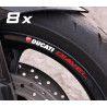 8 x DUCATI PANIGALE small wheel decals rim stripes stickers Laminated flag