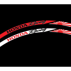 HONDA Racing Japan flag Wheel decals rim stripes 16 pcs. Laminated full color