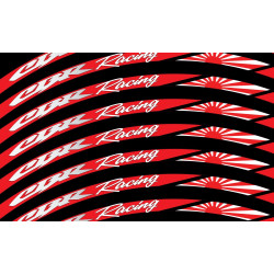 CBR Racing Japan flag Wheel decals rim stripes 16 pcs. Laminated full color