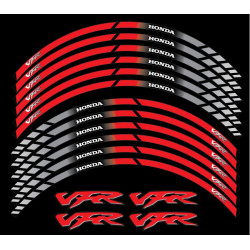 Honda VFR800F Wheel decals rim stripes stickers VFR 800 1200 Red Laminated