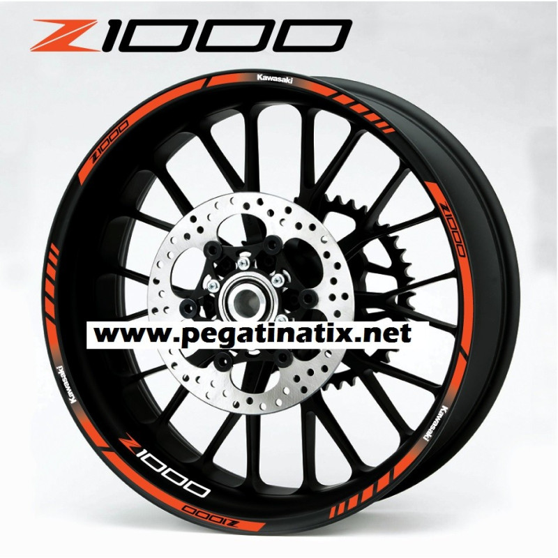 Kawasaki Z1000 wheel stickers decals rim stripes 12 pcs. Laminated z 1000