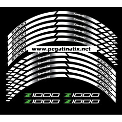 Kawasaki Z1000 wheel stickers decals rim stripes 12 pcs. Laminated z 1000