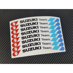 Suzuki Team small wheel stickers decals rim stripes 8 pcs. Laminated GSX-R GSX