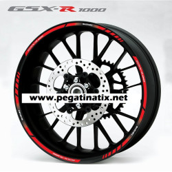 Suzuki GSX-R 1000 wheel stickers decals rim stripes 12 pcs. Laminated gsxr1000 Blue