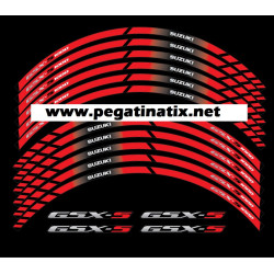 Suzuki GSX-R 1000 wheel stickers decals rim stripes 12 pcs. Laminated gsxr1000 Blue