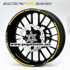 Suzuki GSX-R 1000 wheel stickers decals rim stripes 12 pcs. Laminated