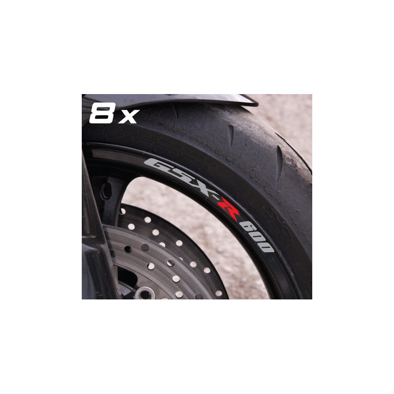 Suzuki GSX-R 600 small Wheel decals rim stripes 8 pcs. Laminated