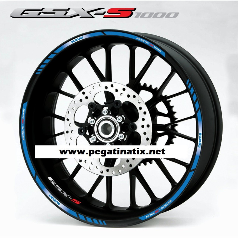 Suzuki GSX-S 1000 wheel stickers decals rim stripes 12 pcs. Laminated