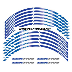 Suzuki GSX-R 1400 wheel stickers decals rim stripes 12 pcs. Laminated