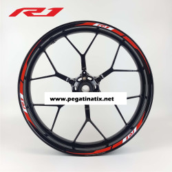 Yamaha YZF-R1 OEM style wheel stickers decals rim stripes Laminated red