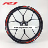 Yamaha YZF-R1 OEM style wheel stickers decals rim stripes Laminated red