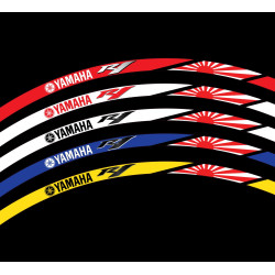 YAMAHA YZF-R1 Japan flag Wheel decals rim stripes 16 pcs. Laminated full color