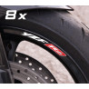 YAMAHA YZF-R6 small Wheel decals rim stripes 8 pcs. Laminated