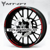 Yamaha MT-07 wheel stickers decals rim stripes Laminated MT07 Red