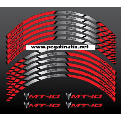 Yamaha MT-10 wheel stickers decals rim stripes Laminated MT10 grey