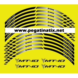 Yamaha MT-10 wheel stickers decals rim stripes Laminated MT10 Black