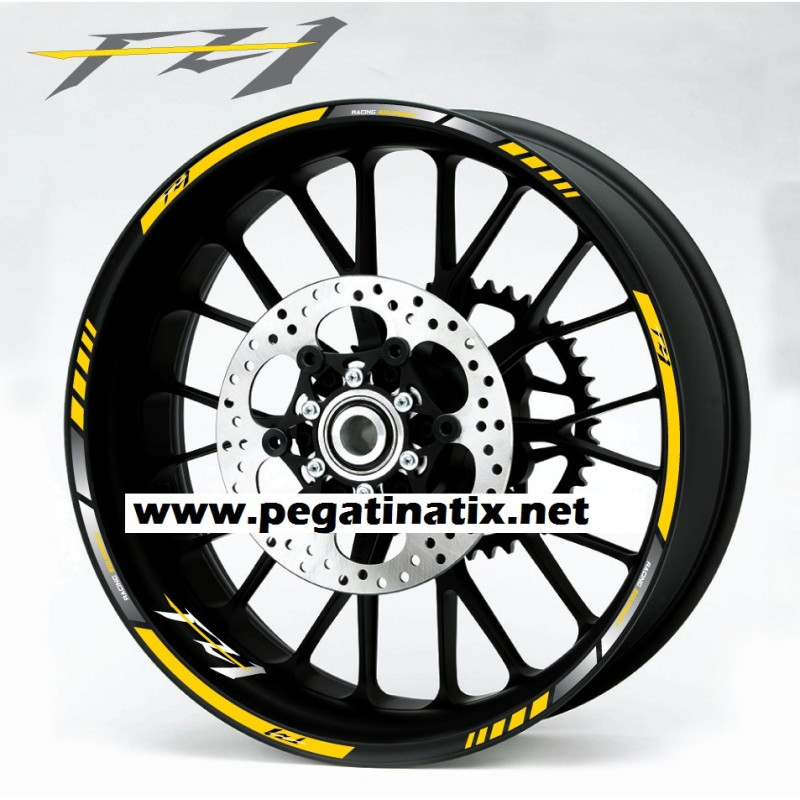 Yamaha FZ-1 Fazer wheel stickers decals rim stripes Laminated FZ1 Yellow