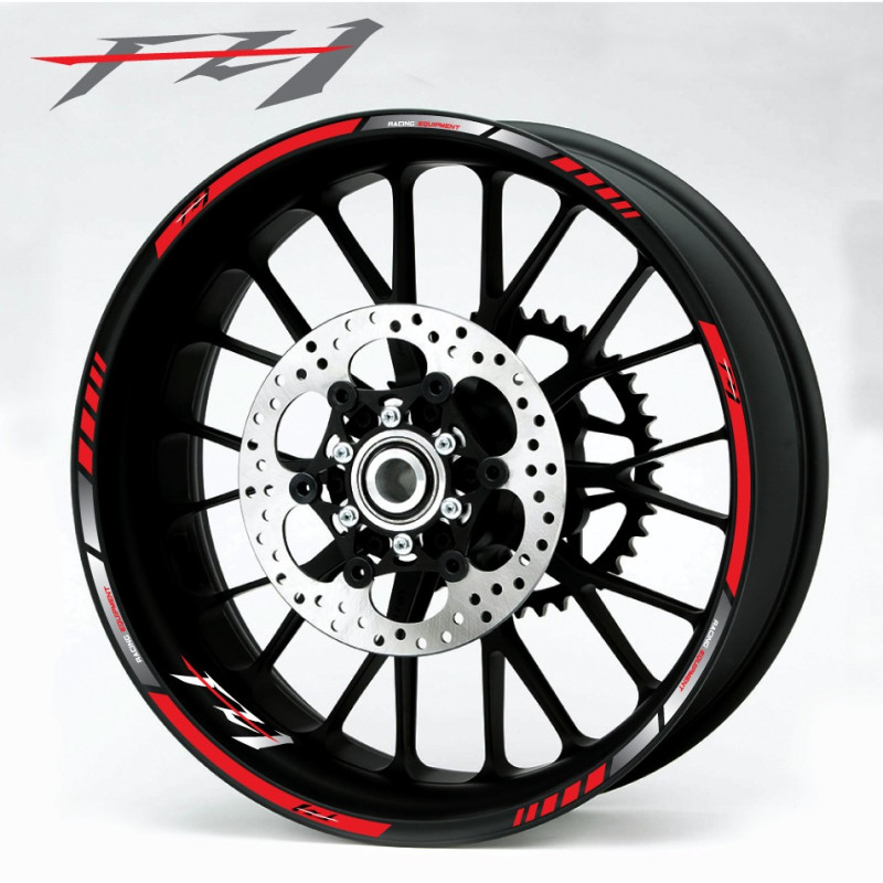 Yamaha FZ-1 Fazer wheel stickers decals rim stripes Laminated FZ1 Red