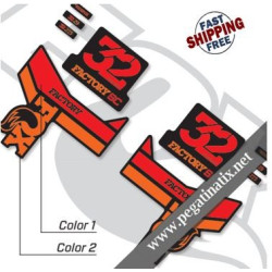 FOX 32 SC FACTORY SERIES DECALS KIT BLACK FORKS