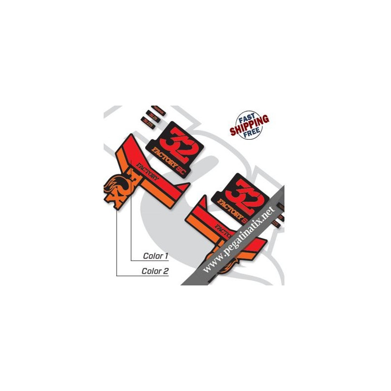 FOX 32 SC FACTORY SERIES DECALS KIT BLACK FORKS