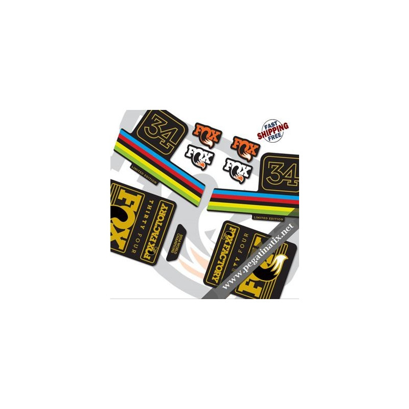 DECALS FOX FACTORY 34 LIMITED EDITION STICKERS KIT BLACK FORKS