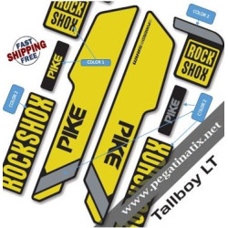 FORK ROCK SHOX PIKE SANTA CRUZ STICKERS KIT BLACK FORKS