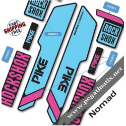 FORK ROCK SHOX PIKE SANTA CRUZ STICKERS KIT BLACK FORKS