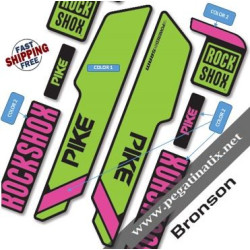 FORK ROCK SHOX PIKE SANTA CRUZ STICKERS KIT BLACK FORKS