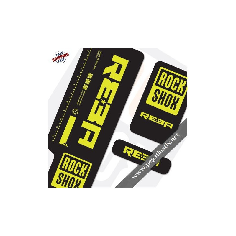 FORK ROCK SHOX REBA 2009 BLACK FORK DECALS KIT STICKERS FORKS