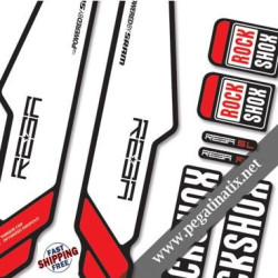 FORK ROCK SHOX REBA 2013 WHITE DECALS KIT STICKERS FORKS