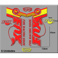 Sticker decal FORK FOX FLOAT SPAIN x 6