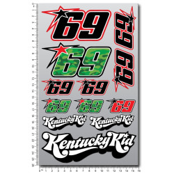 Nicky Hayden decal set 16x26 cm 12 stickers Kentuky kid Laminated