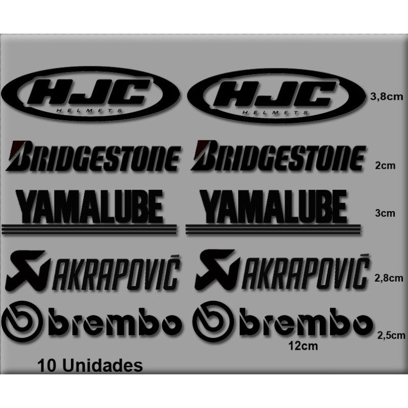  STICKERS DECALS KIT HJC BRIDGESTONE YAMALUBE AKRAPOVIC BREMBO