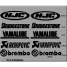  STICKERS DECALS KIT HJC BRIDGESTONE YAMALUBE AKRAPOVIC BREMBO