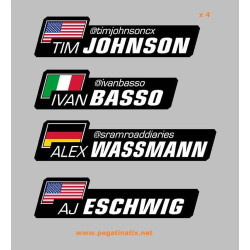 Stickers decals customizable FLAG WORLDWIDE AND YOUR NAME x 4