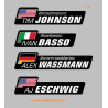 Stickers decals customizable FLAG WORLDWIDE AND YOUR NAME x 4