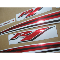 YAMAHA YZF-R1 2009-2012 CUSTOM CHROME RED DECALS SET