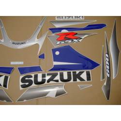 SUZUKI GSX-R 600 2002 BLUE/SILVER VERSION DECALS SET