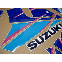 SUZUKI GSX-R 750 1992 - WHITE/BLUE VERSION DECALS SET